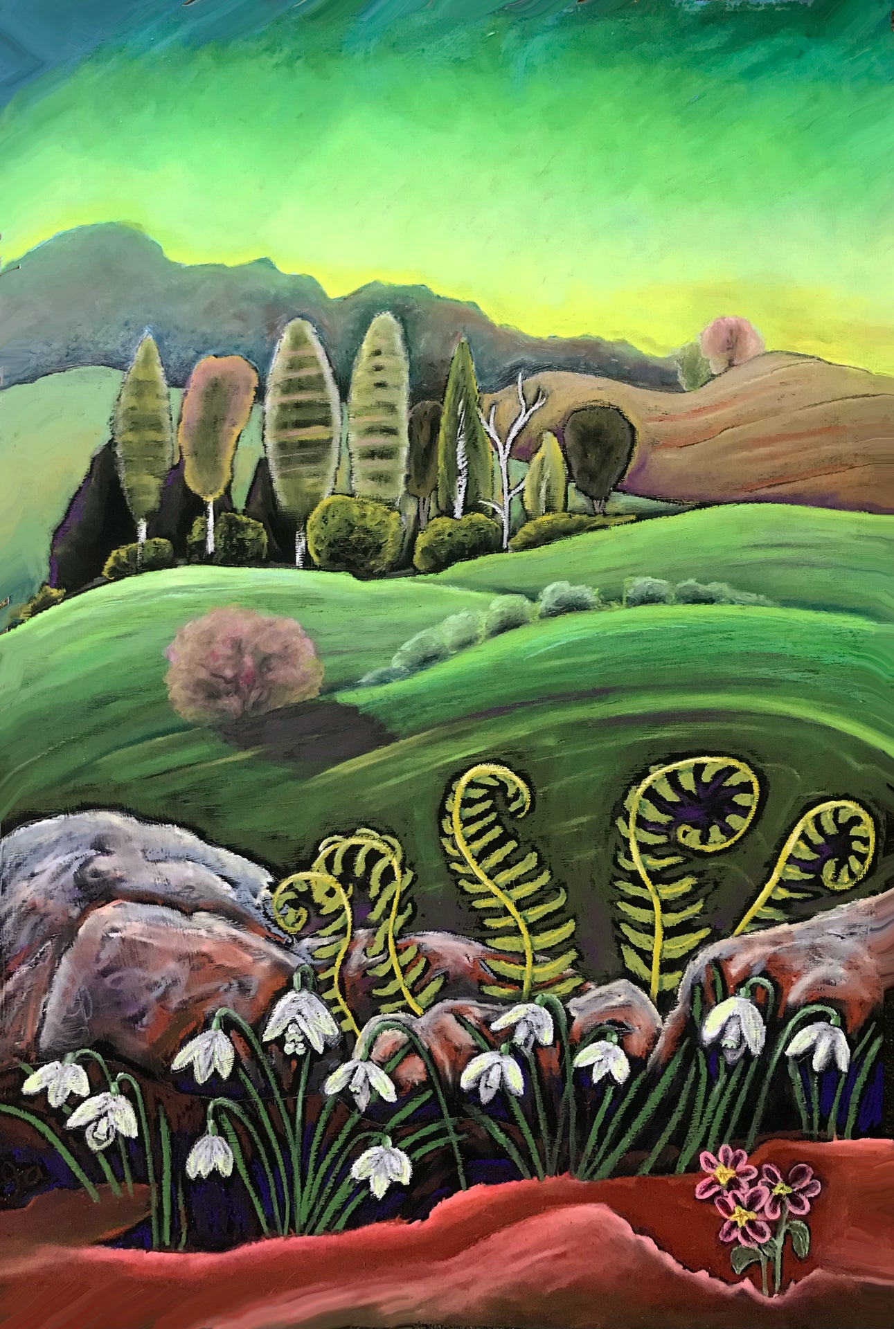 Green Landscape with Ferns